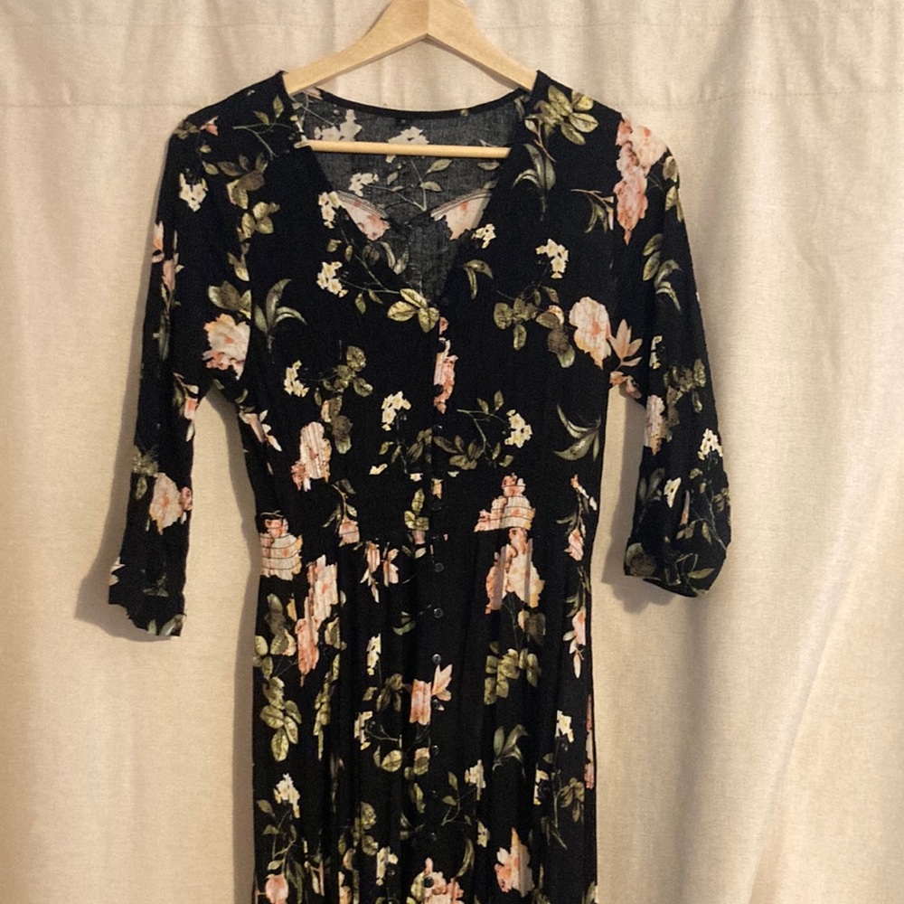 Black Button Front Dress
